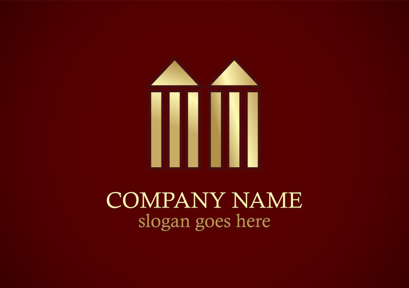 矢量金色的图案商业logo设计