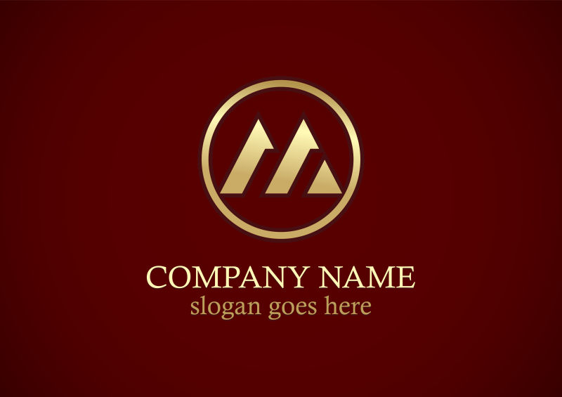 矢量金色圆形商业logo设计