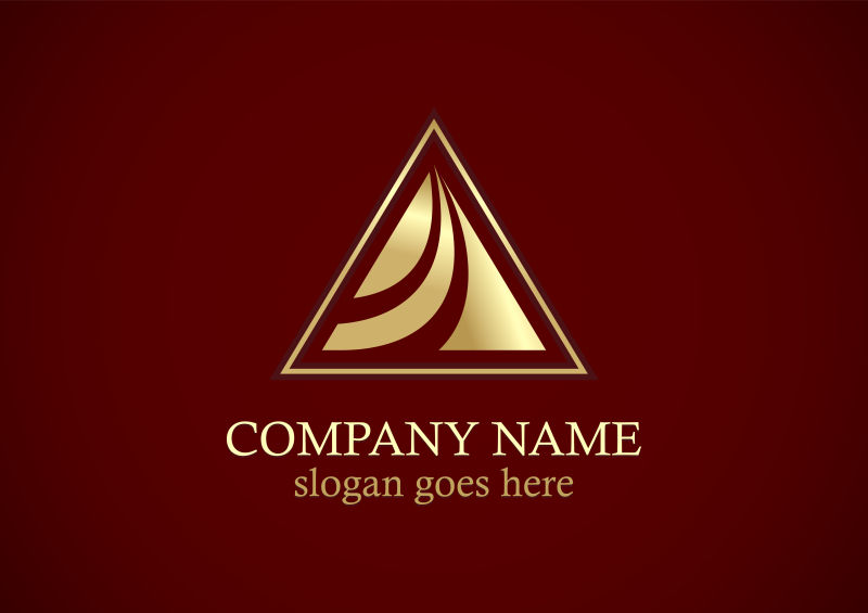 矢量金色三角图案logo设计