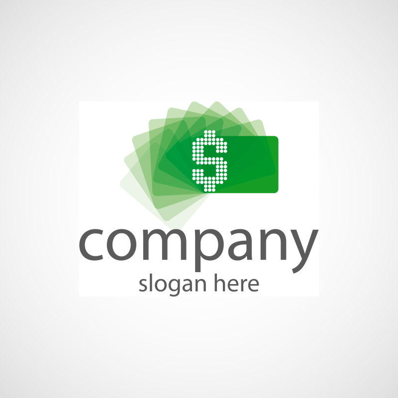 绿色金钱符号公司标志设计矢量图