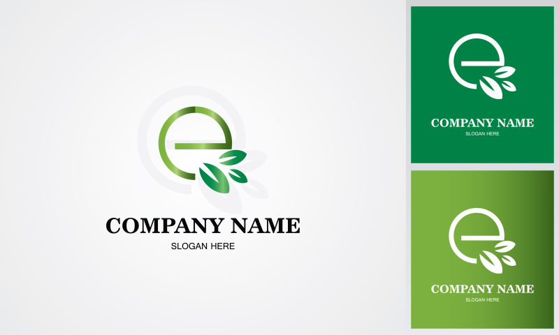 矢量绿色树叶logo设计图