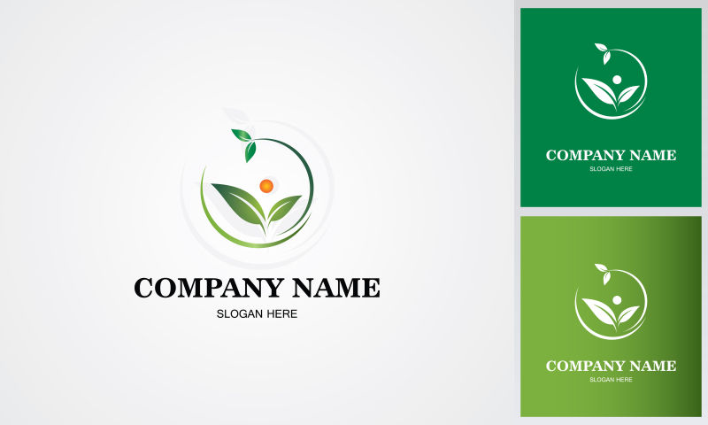 矢量绿色生态概念logo设计图