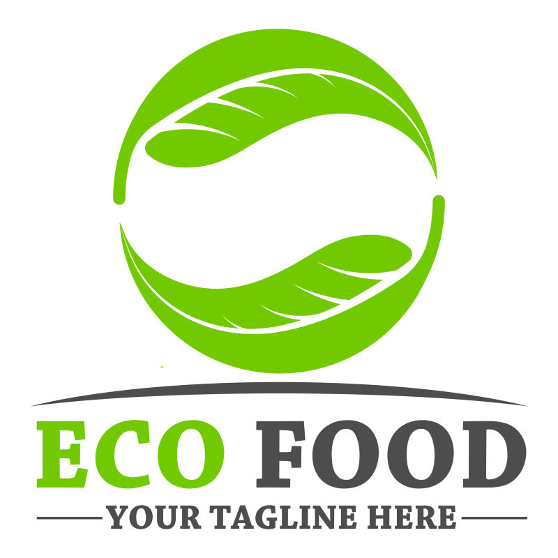 矢量绿色生态食品标志设计