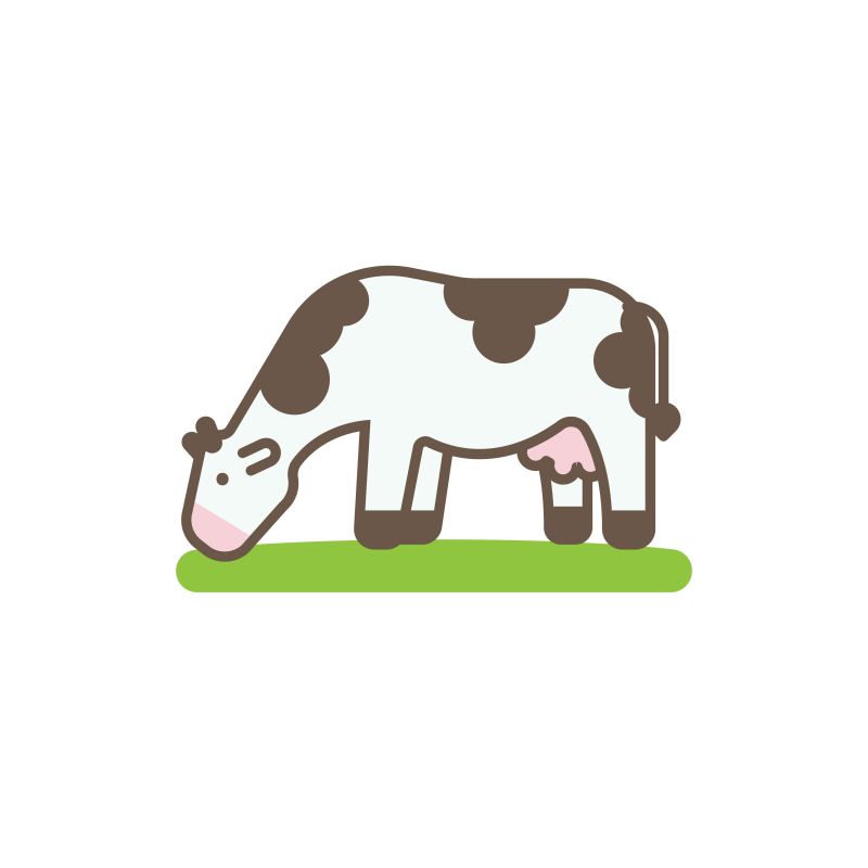 矢量黑白奶牛场的奶牛标识设计