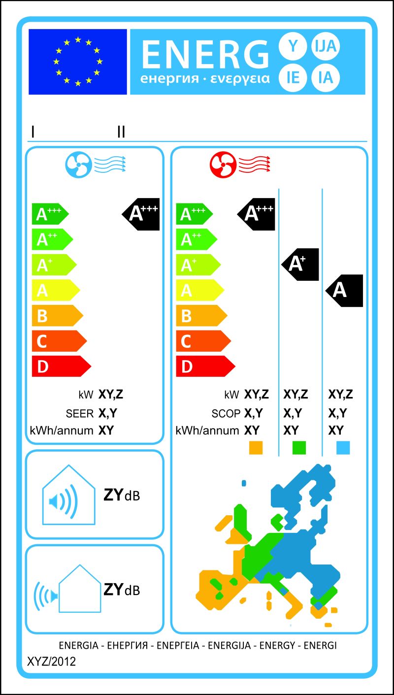 空调新能源等级图矢量标签