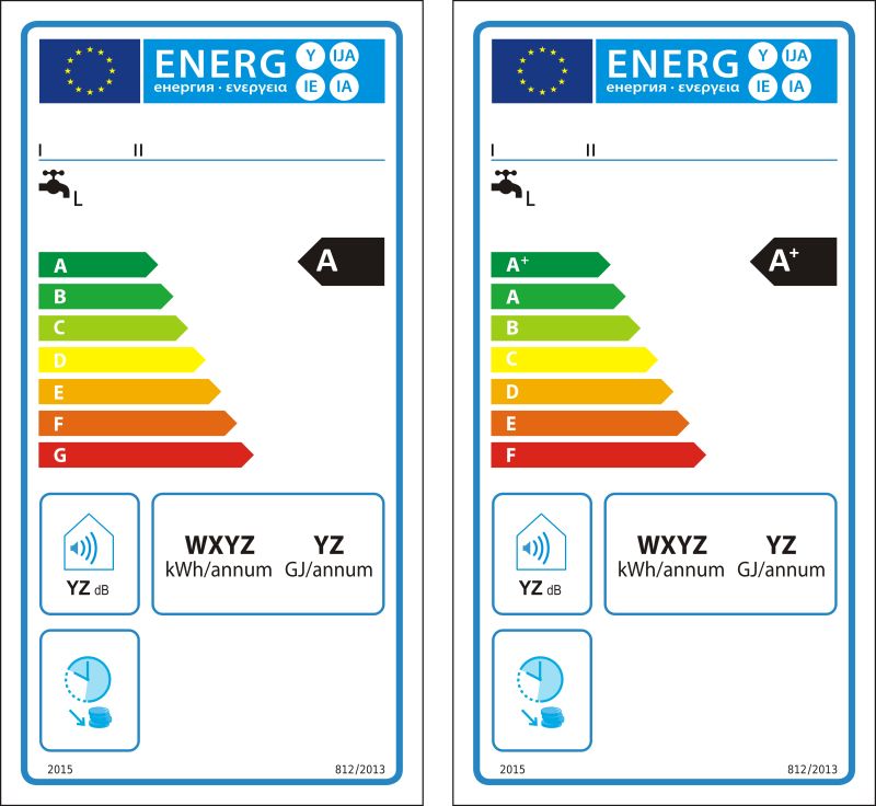 矢量常规热水器新能源等级图标签