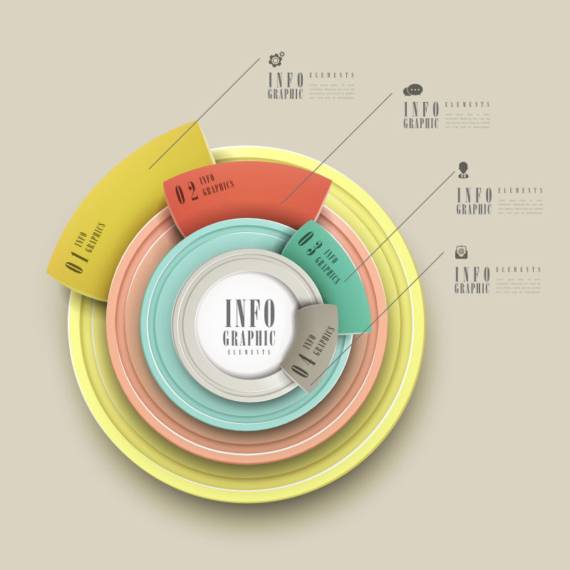 简单的圆形元素图表设计矢量