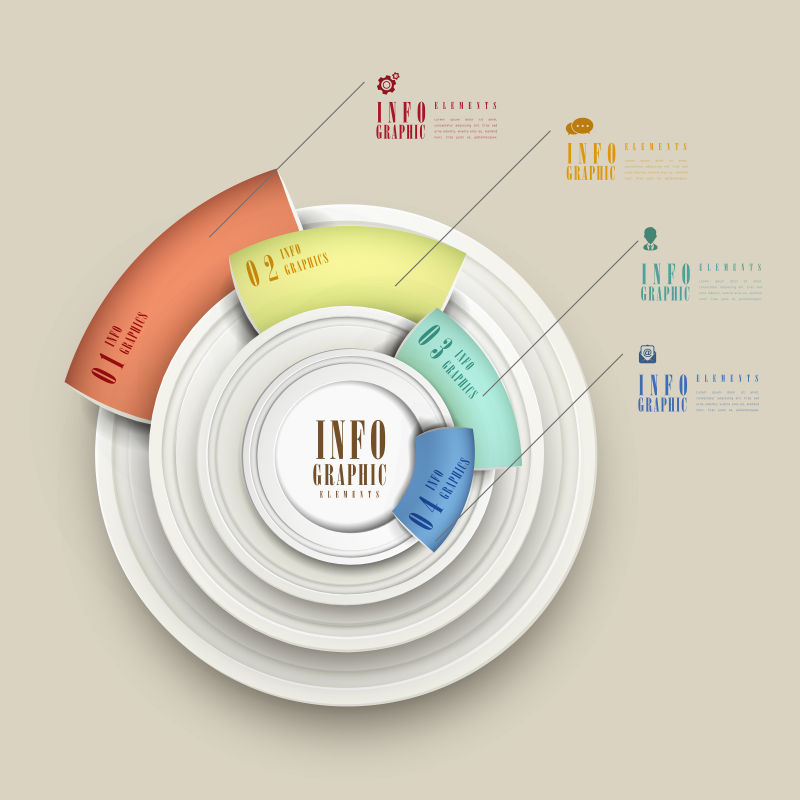 圆形图表的信息设计矢量