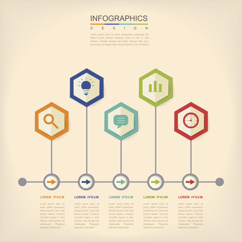 彩色商业信息创意图表设计矢量