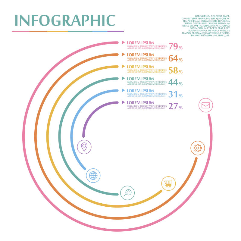 彩色线条信息图表矢量设计