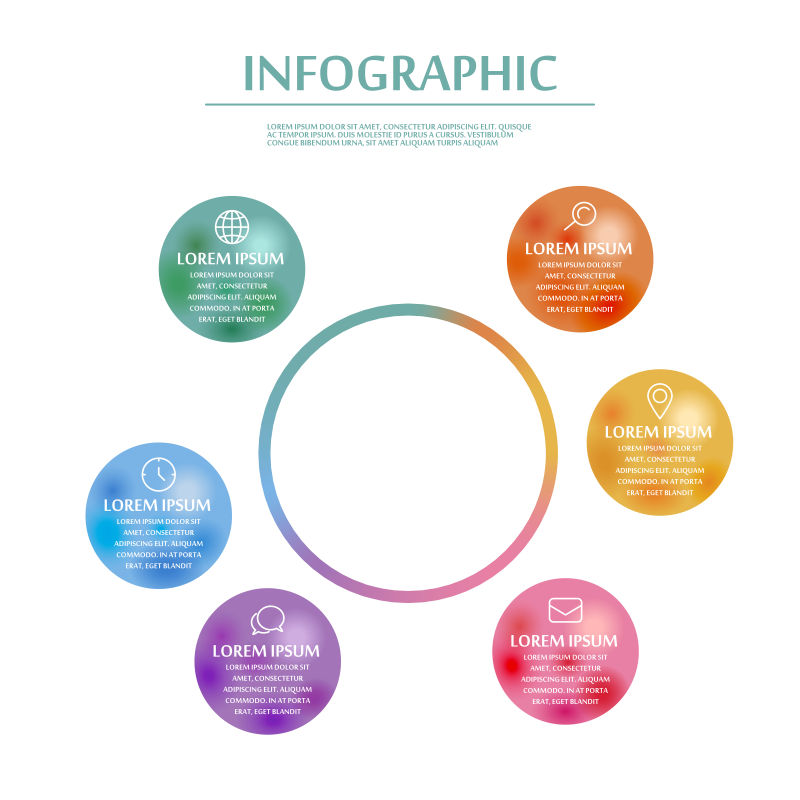 彩色圆形的信息图表矢量设计