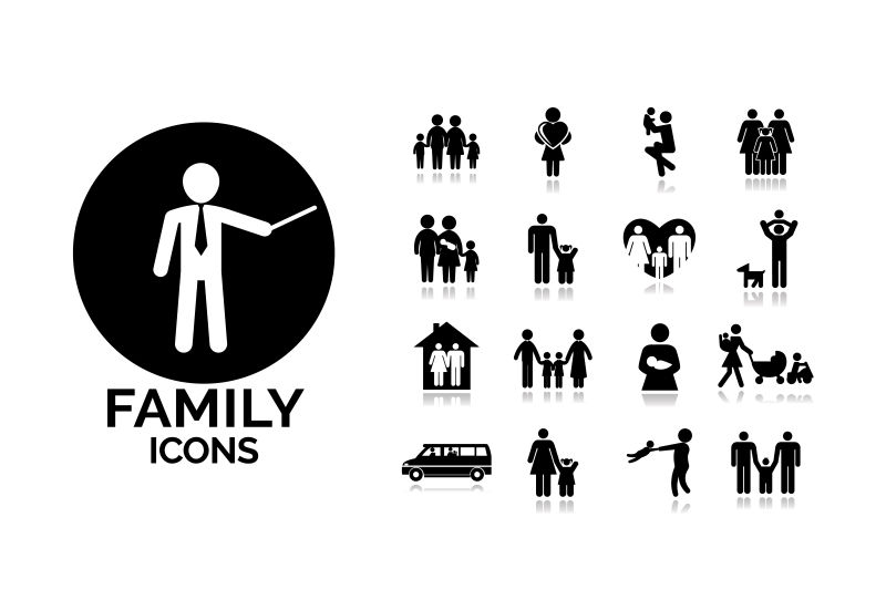创意矢量家庭生活图标设计