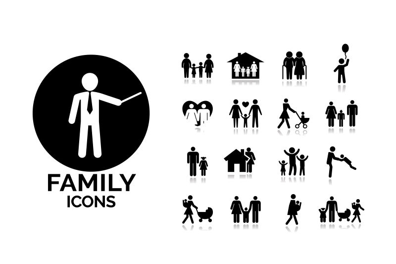 矢量家庭生活概念图标设计