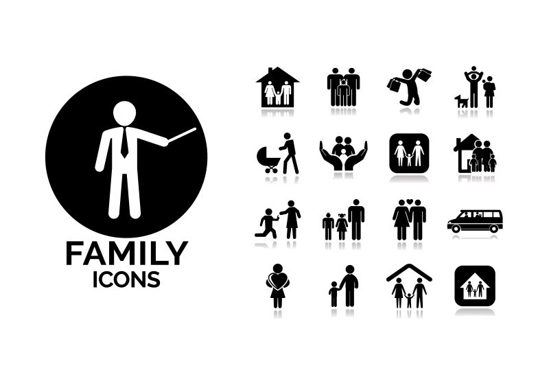 矢量家庭生活图标设计插图