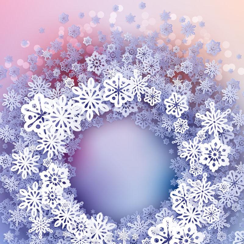 矢量紫色雪花圣诞背景