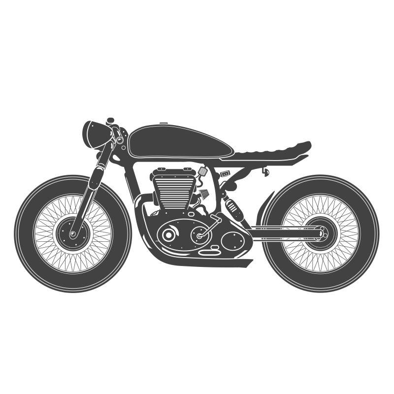 矢量设计简易古董摩托车