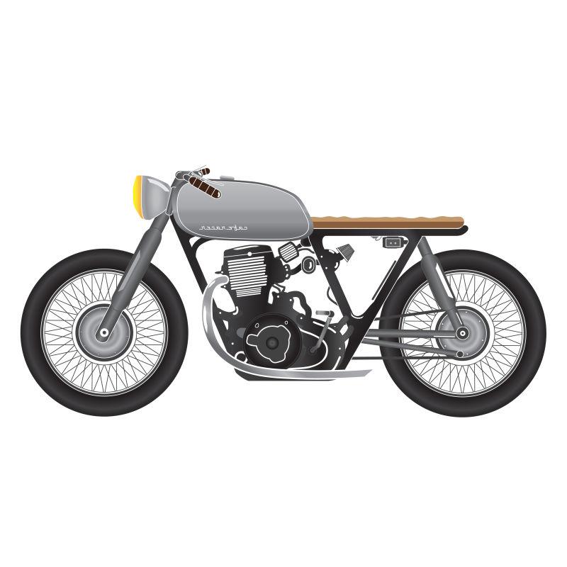 矢量设计老式金属摩托车