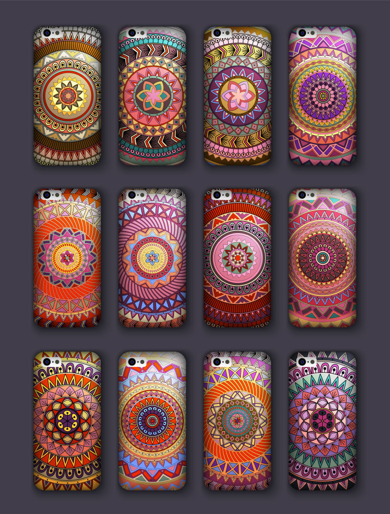 抽象花卉装饰的创意手机壳设计