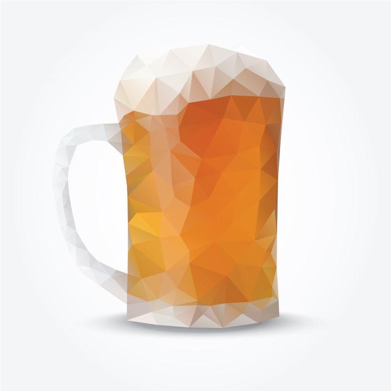 啤酒隔离玻璃的现代多边形示意图矢量