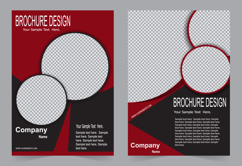黑红色现代宣传册设计矢量图