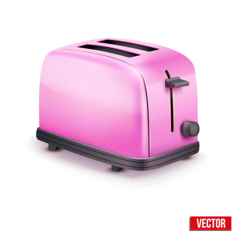 明亮的粉色烤面包机