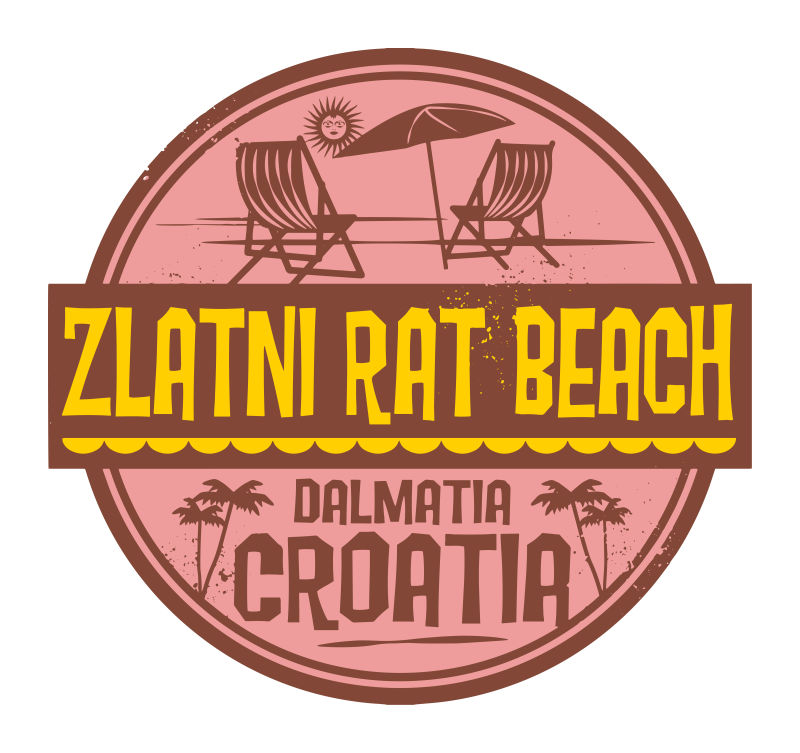 矢量粉色克罗地亚的拉特尼鼠海滩邮票