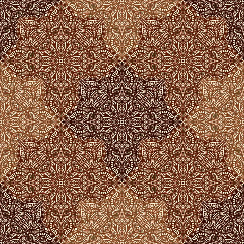抽象矢量棕色花卉装饰无缝背景