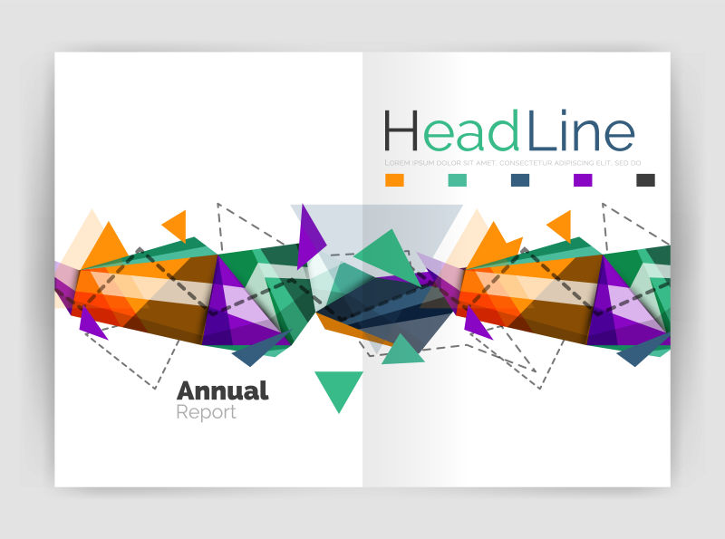 矢量抽象几何元素宣传封面设计