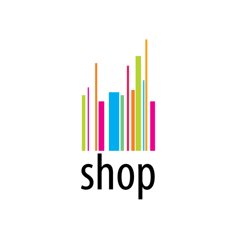 商店logo矢量插图