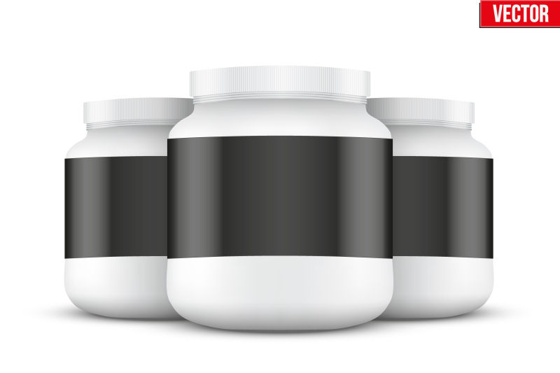 白色乳清蛋白包装矢量设计