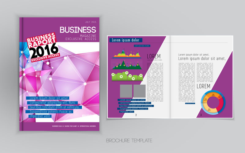 矢量商业小册子的封面和页面几何设计