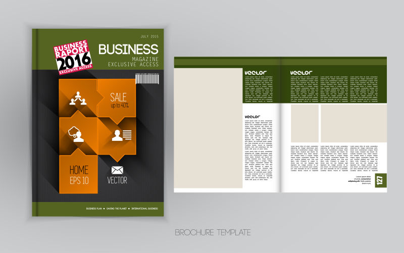 矢量商业小册子和页面封面设计
