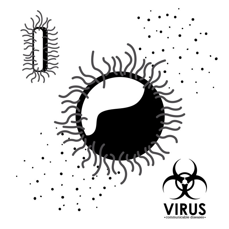 矢量病毒细菌剪影