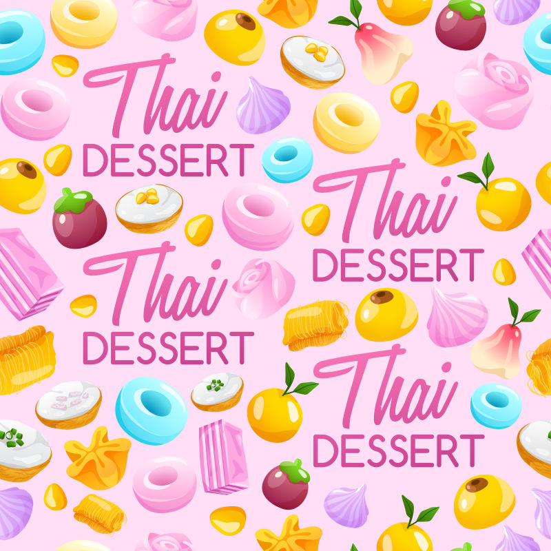 泰国甜点矢量