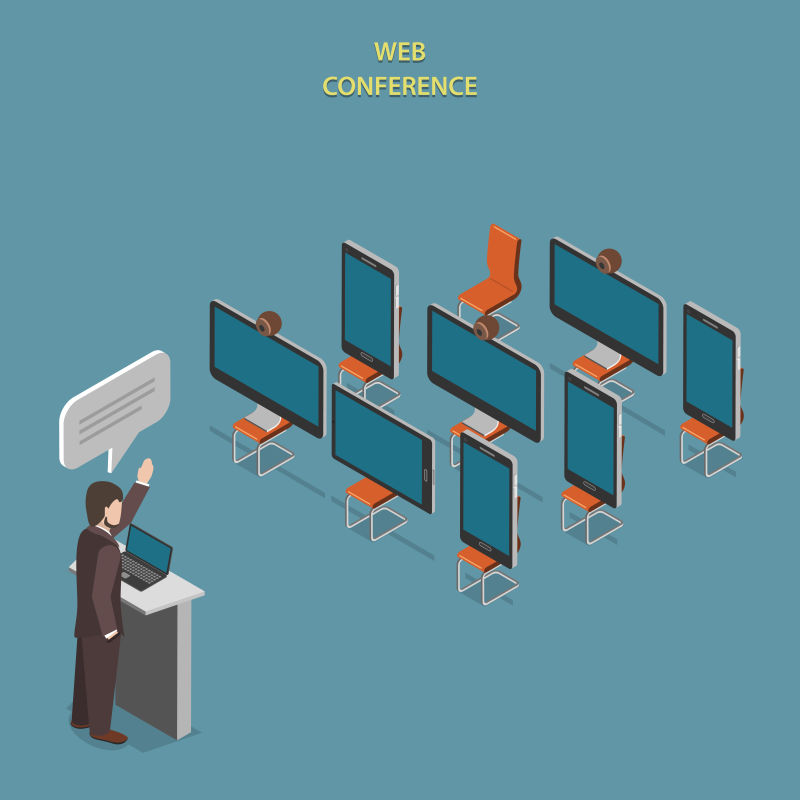 Web会议的平面等距矢量设计