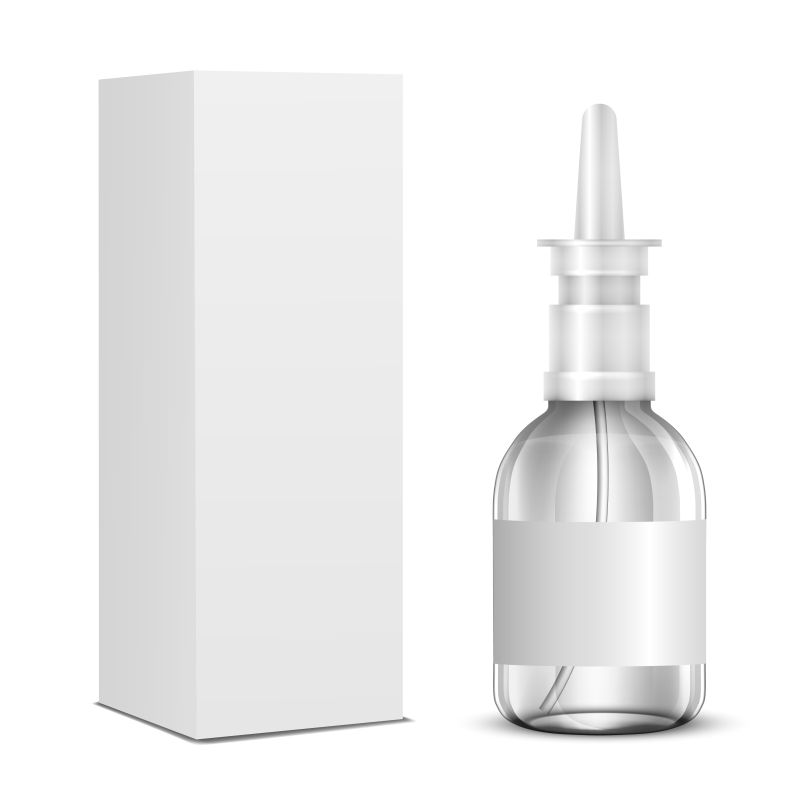 矢量透明白色玻璃药瓶设计