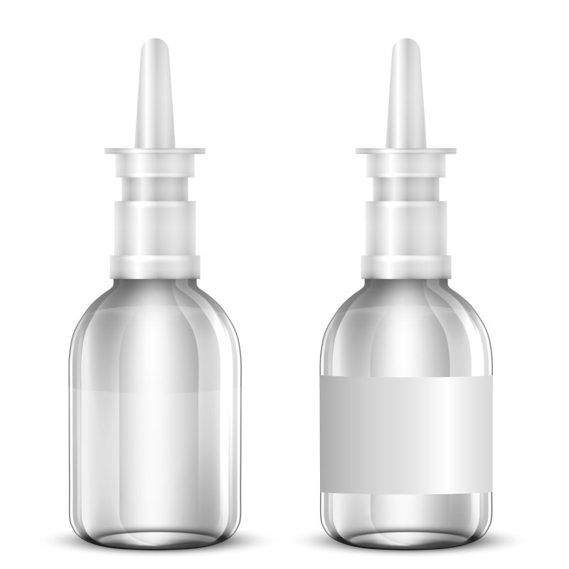 矢量空白透明医药玻璃瓶设计