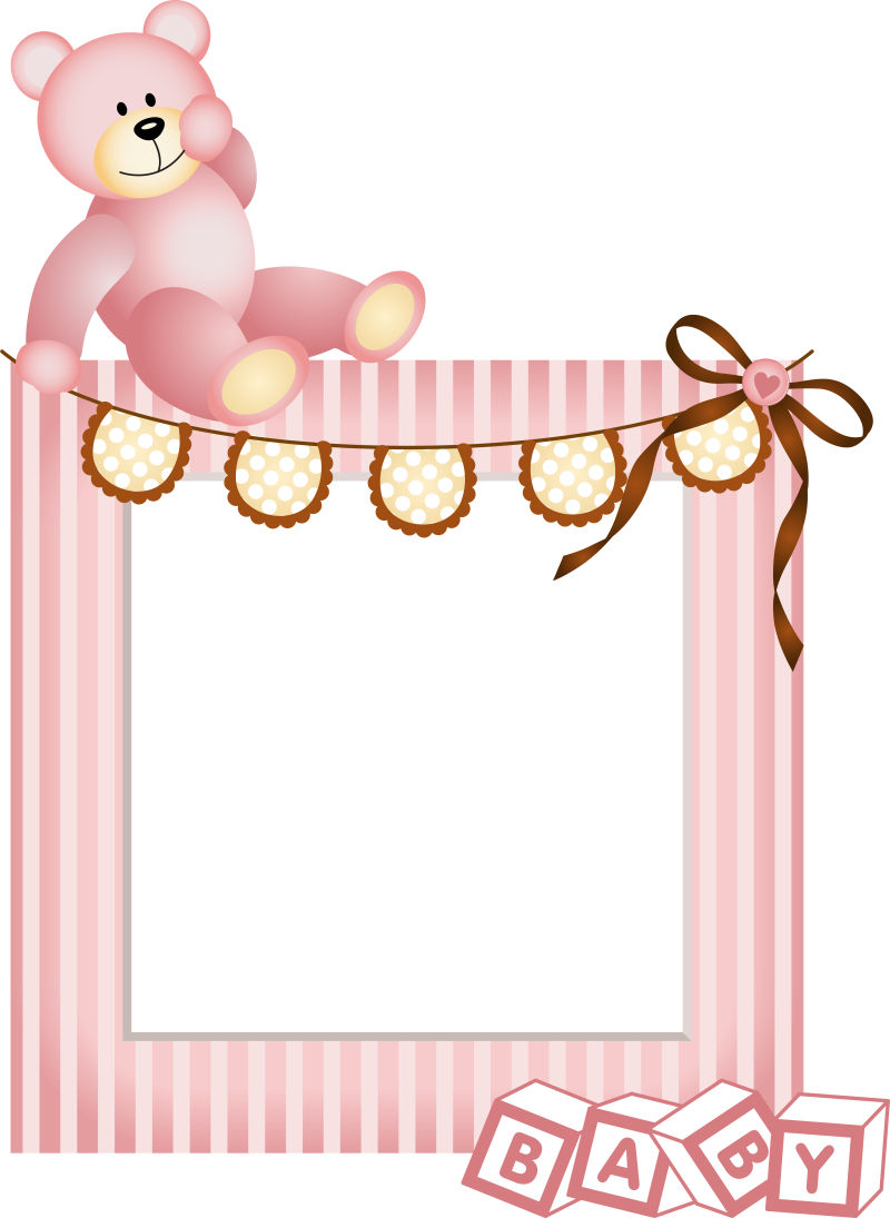 矢量设计粉红小熊框架