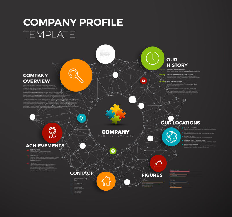 矢量公司的信息图表概要简单设计