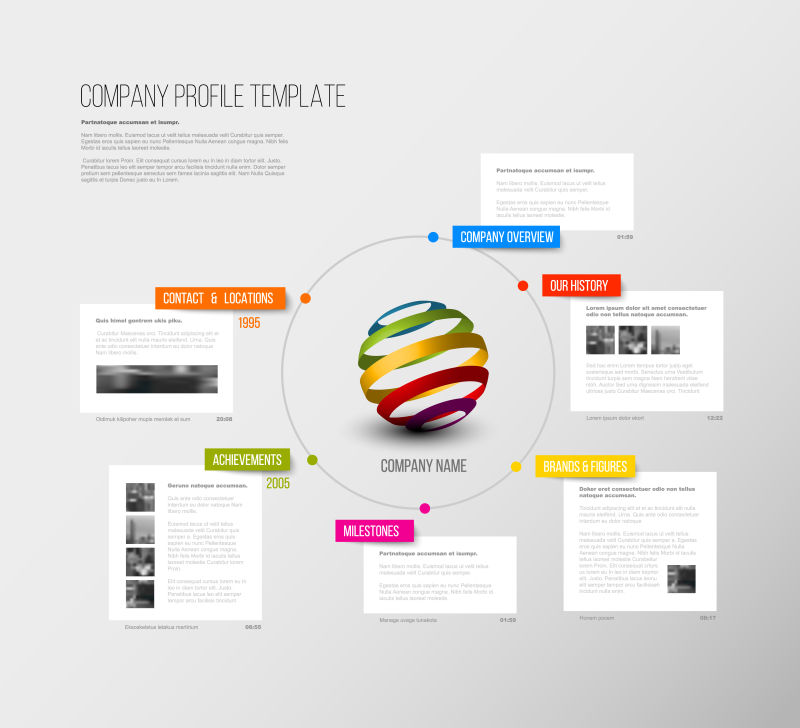 矢量公司商业宣传信息的图表概要设计