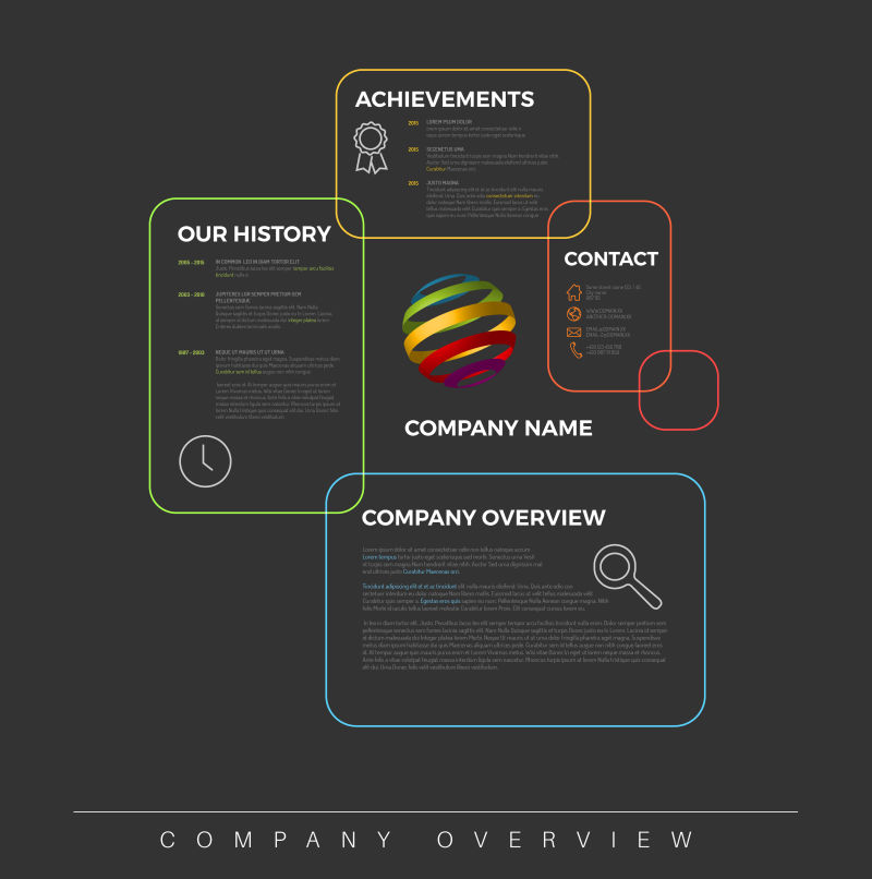 矢量公司信息图表概要简单设计