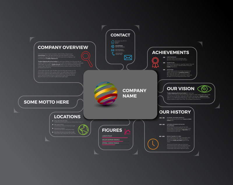 矢量商业公司宣传信息图表概要设计