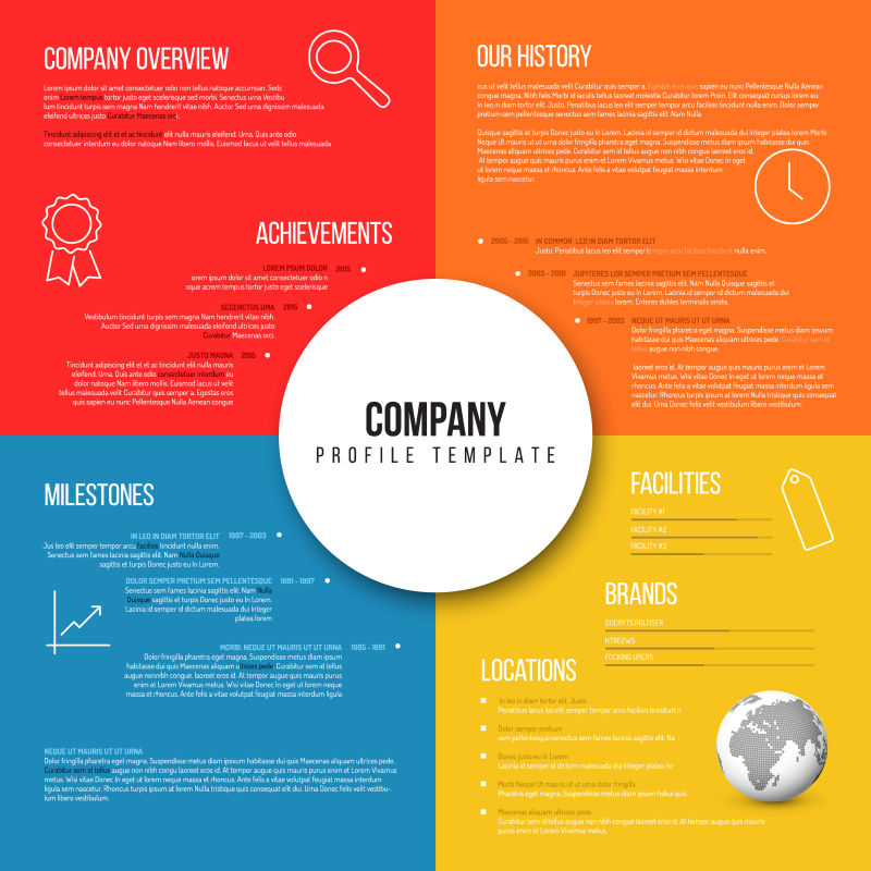 矢量的公司信息图表概要简单设计