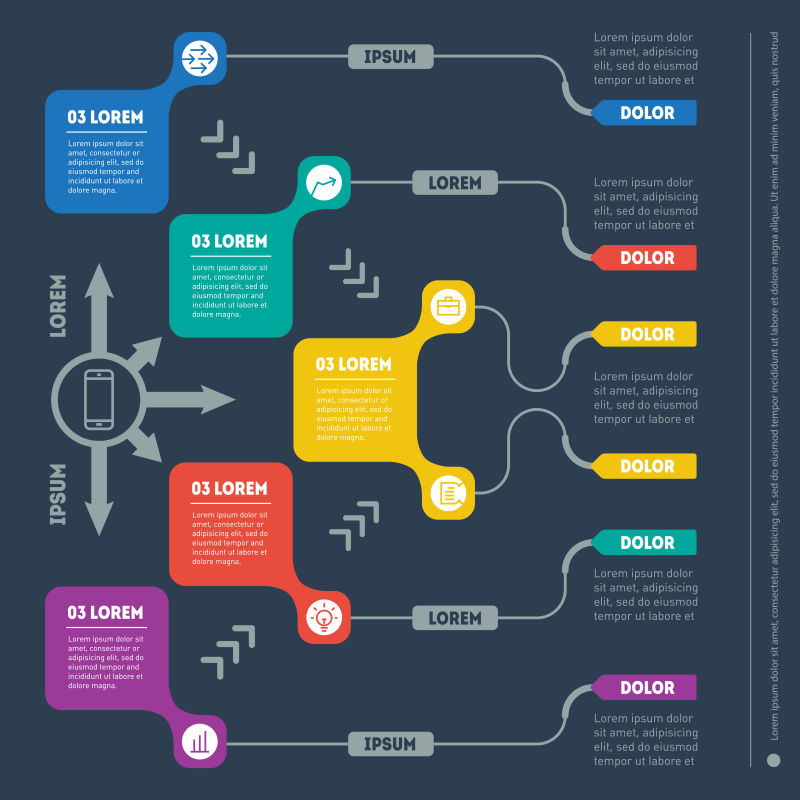 创意矢量彩色风格的信息图表设计