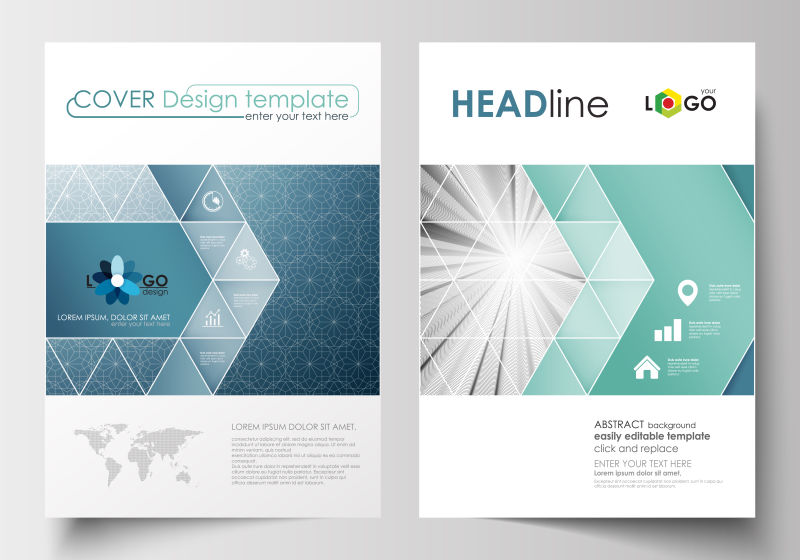 创意矢量现代商业几何风格的宣传册设计