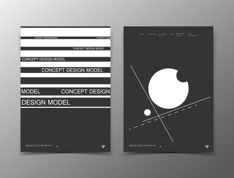 现代黑色几何宣传册设计矢量图
