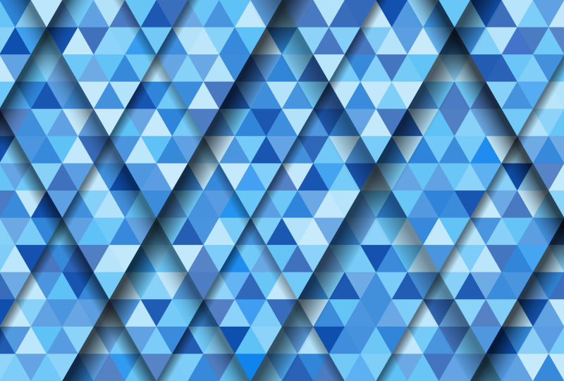 矢量抽象蓝色几何三角背景