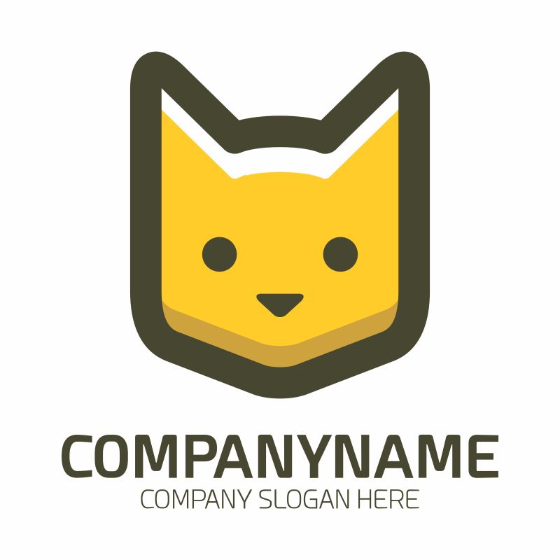 矢量猫脸logo设计