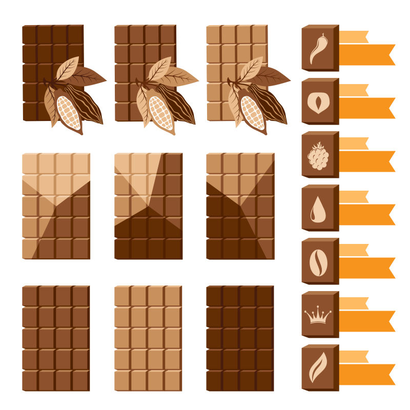 巧克力装饰元素矢量