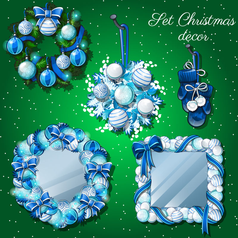 蓝色圣诞节装饰背景矢量设计